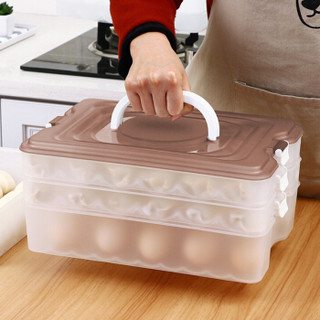 FOOJO冰箱鸡蛋饺子收纳盒 保鲜盒 鸡蛋盒冷冻水饺盒密封带盖3层