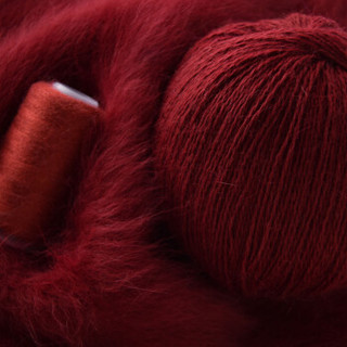 牧心 羊绒线 长毛毛线 14/2中粗线 手编机织均可 婴儿宝宝毛线 围巾线Z06 铁锈红