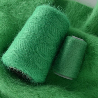 奥丝布莱特 羊绒线 长毛毛线 14/2中粗线 手编机织均可 婴儿宝宝毛线 围巾线J06 翠绿色