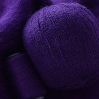 奥丝布莱特 羊绒线 长毛毛线 14/2中粗线 手编机织均可 婴儿宝宝毛线 围巾线J05 紫罗兰