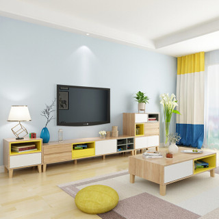 戈菲尔电视柜视听柜边几组合 小户型客厅家具套装 欧雅1420+1422+1423