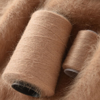 奥丝布莱特 长毛毛线 14/2中粗线 手编机织均可 婴儿宝宝毛线 围巾线J06 浅棕色