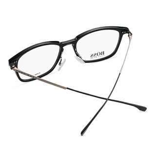雨果博斯（HUGO BOSS）眼镜框 男士商务黑色板材近视眼镜架超轻方框潮款光学镜框 0975-807-18-53