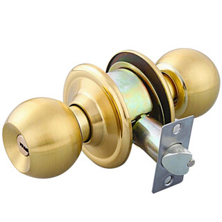 雨花泽（Yuhuaze）球形锁室内卧室门锁不锈钢球锁 锁边距6cm/锁舌5cm（金色）