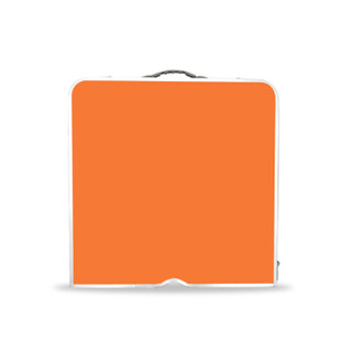 KINGRUNNING 鲸伦 折叠桌 XQ-1653T橙色 户外便携式桌椅组合套装 广告宣传桌 简易铝合金野餐展业桌 可定制