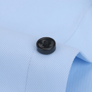 鳄鱼恤（CROCODILE）衬衫 男士商务休闲大码免烫短袖衬衫 D85 蓝C2 5XL/44