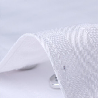 鳄鱼恤（CROCODILE）衬衫 男士商务休闲大码格子短袖衬衫 D08 白色 M/38