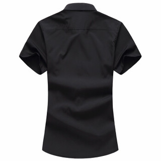 鳄鱼恤（CROCODILE）衬衫 男士休闲大码刺绣短袖衬衫 5311 黑色 6XL