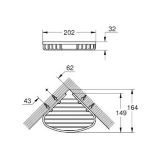 高仪（GROHE） 厨卫挂件 鲍系列都市型浴室角篮 置物篮