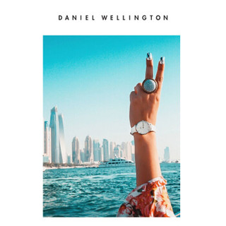 Daniel Wellington DanielWellington）DW原装表带12mm皮带银色针扣女款DW00200198（适用于28mm表盘系列）