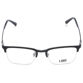 LOHO眼镜生活 近视眼镜框男超轻碳纤维商务半框眼镜架超轻百搭镜架 LH15011 灰纹色