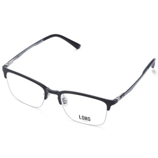 LOHO眼镜生活 近视眼镜框男超轻碳纤维商务半框眼镜架超轻百搭镜架 LH15011 灰纹色