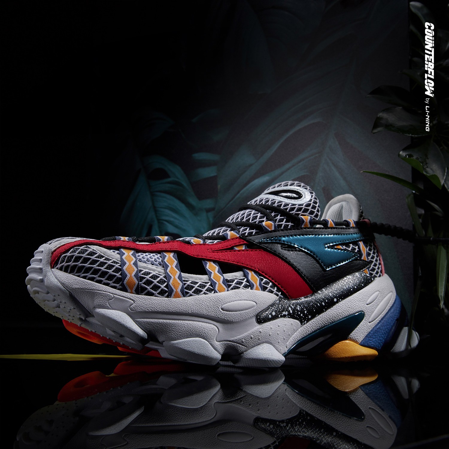 lining李宁counterflow源系列鳄鱼中性休闲运动鞋