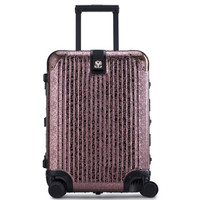 利马赫 英皇OQO系列AIR款 智能蓝牙报警防盗 不锈钢拉杆箱登机旅行箱 20英寸 900242 红色