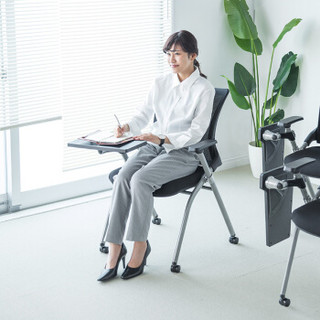 山业 电脑椅子 会议椅带小桌板 工学设计网布椅 办公椅 SNC-CMTG1D