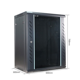 磊科LK.6615 15U 0.8米机柜 网络壁挂落地监控弱电交换机UPS机柜 加厚钢材 高*768宽*600深*600