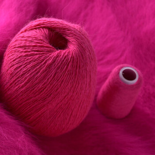 牧心 羊绒线 长毛毛线 14/2中粗线 手编机织均可 婴儿宝宝毛线 围巾线Z06 浅玫红