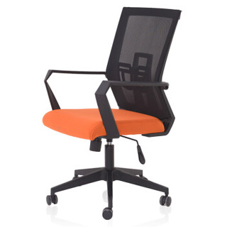 奈高电脑椅办公椅职员椅家用转椅人体工学椅黑框橘面
