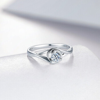 周六福 珠宝18K金钻石戒指女款 结婚求婚钻戒 璀璨KGDB021046 约13分 12号