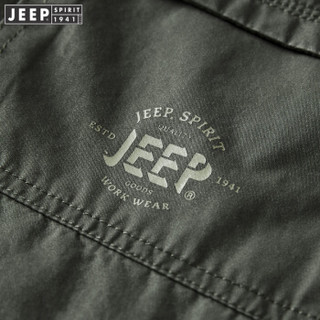 吉普（JEEP）运动休闲短裤夏季新品2019男户外薄款五分直筒短裤多袋短裤 LST0134军绿色 L