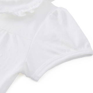 全棉时代 婴儿衣服 婴儿针织娃娃领短袖连体衣66/44(建议3-6个月) 白色 1件装