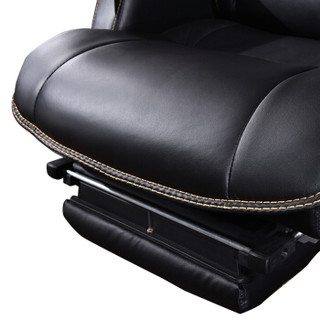 中伟牛皮老板椅可躺办公椅电脑椅总裁椅人体工学移-黑色