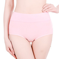 Langsha 浪莎 女士内裤女4条高腰无痕棉质性感大码三角裤混色 印花款 165/L