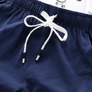 俞兆林（YUZHAOLIN）休闲短裤 男士时尚潮流简约纯色五分短裤YF555深蓝色5XL