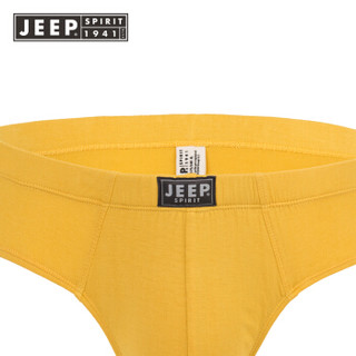 JEEP 吉普 男士内衣内裤炫彩弹力低腰三角裤轻薄透气 JSM11033  单条装 亮黄 M（165） (黄色、M、三角裤、其他)