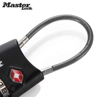 玛斯特(Master Lock)密码锁TSA旅行箱包健身房钢缆挂锁4688MCND 黑色