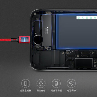 斯得弗（STRYFER）苹果数据线 不弹窗金属编织手机充电器线 适用于iPhoneX/8Plus/7/6s/SE/5/iPad Pro 蓝色