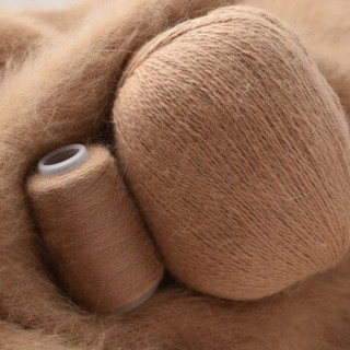 牧心 羊绒线 长毛毛线 14/2中粗线 手编机织均可 婴儿宝宝毛线 围巾线Z06 浅棕色