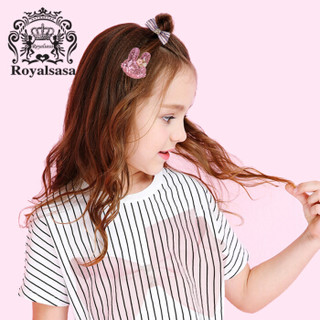Royal sasa 皇家莎莎（Royalsasa）儿童发饰套装宝宝发夹女孩头饰品发卡子横夹抓夹刘海夹十件套 粉色