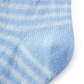 全棉时代 幼儿男款平纹防滑袜 9.5cm（建议3-12个月）白色+天蓝条+蔚蓝 3双装