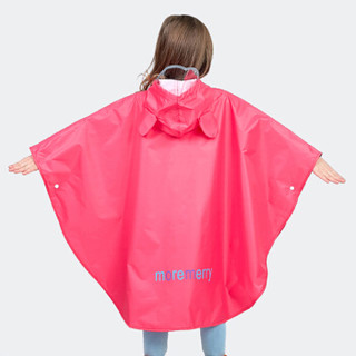班哲尼 儿童雨衣非一次性男童女童雨披斗篷雨衣尼龙防水面料小学生书包雨披斗篷儿童雨具可重复使用 红色 L