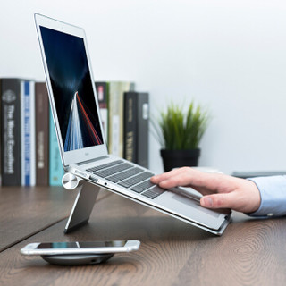 埃普（UP）AP-1L 笔记本支架 铝合金电脑散热器轻薄便携式折叠电脑架 Macbook桌面办公电脑支架15.6英寸 银色