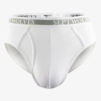 SEPTWOLVES 七匹狼 男士内裤三角裤 冰丝无痕透气 白色 商务高弹力中腰三角短裤 3条装 XXXL 95187