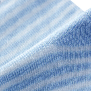 全棉时代 男款平纹防滑袜 7.5cm（建议0-3个月）白色+天蓝条+蔚蓝 3双装