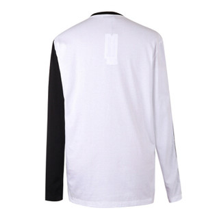 VERSACE COLLECTION 范思哲 奢侈品 男士黑配白色棉质圆领长袖T恤衫 V800857 VJ00535 V2005 XL码