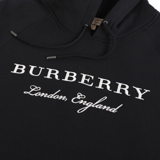 BURBERRY 巴宝莉 女士黑色混纺刺绣连帽运动衫 40678371 XS