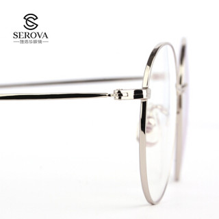 施洛华防蓝光眼镜近视眼镜框男女平光镜无度数眼镜手机电脑电竞游戏护目镜SEROVA SW019 光银