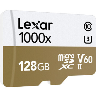 雷克沙（Lexar）128GB 读150MB/s 写90MB/s TF卡 Micro SDXC UHS-II U3 V60 高速存储卡（1000x MLC颗粒）