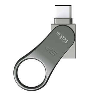 广颖电通（Silicon Power）128GB Type-C USB 3.0 U盘 Mobile C80 双接口设计金属旋转碟 手机电脑两用