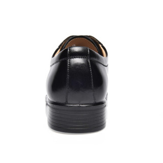 JINHOU 金猴 时尚三接头系带低帮舒适英伦商务男鞋 Q20058A 黑色 41码