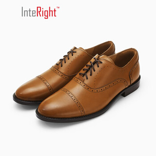 InteRight 男士布洛克商务皮鞋 棕色 44