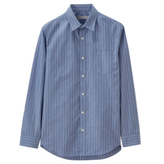 佐丹奴（Giordano） 男装衬衫 衬衫修身长袖休闲衬衫01048091  11蓝/红色 加大码(180/104A)