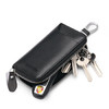 BOPAI 博牌 钥匙包多功能男零钱包钥匙扣卡包头层牛皮男汽车钥匙包黑色