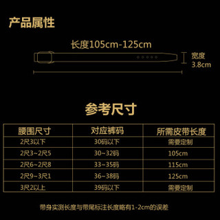 哥特（Gothique）鳄鱼皮皮带个性编织男士腰带龙之子椒图黄铜扣头平滑扣裤腰带GT7201棕色