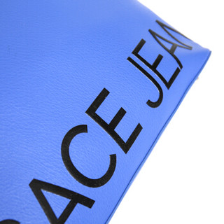 VERSACE 范思哲 女士蓝色聚酯纤维字母图案单肩购物袋E1VSBBB1 70709 202
