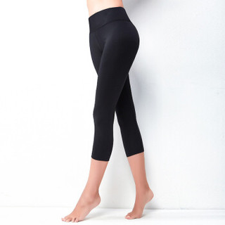 范迪慕 运动套装女夏季短袖套装女透气修身速干瑜伽健身跑步服三件套 20527-黑腰-短袖三件套-S